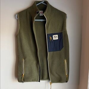 Kari Traa Green Fleece Vest with Blue Pocket
